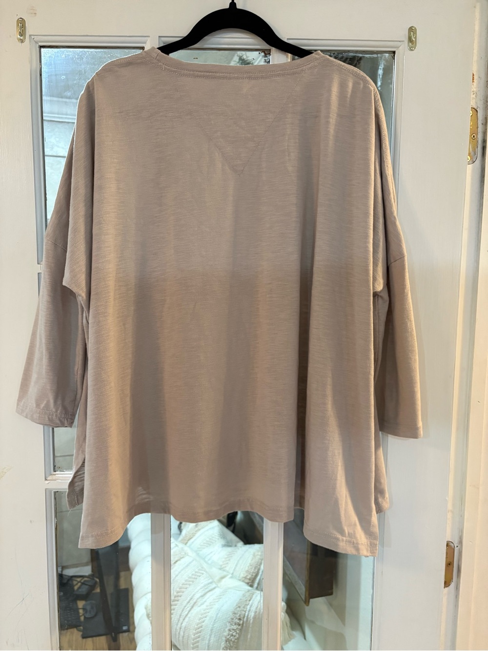 Mersea One Size Oversized Taupe Coastal Slub Knit Top Side Slits - Picture 9 of 13